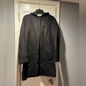 Women’s KENNETH COLE New York Black Wool Blend Coat w/Hood Sz S